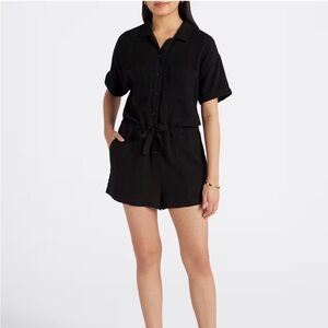 Z Supply Black Lookout Gauze Romper Size M